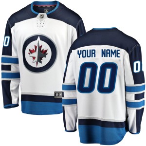 Men's Winnipeg Jets Custom Fanatics Branded ized Breakaway Away Jersey - White
