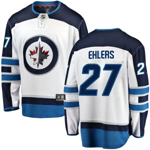 Men's Winnipeg Jets Nikolaj Ehlers Fanatics Branded Breakaway Away Jersey - White