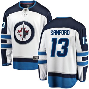 Men's Winnipeg Jets Zach Sanford Fanatics Branded Breakaway Away Jersey - White