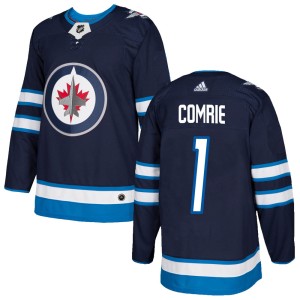 Youth Winnipeg Jets Eric Comrie Adidas Authentic Home Jersey - Navy