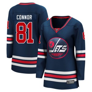 Women's Winnipeg Jets Kyle Connor Fanatics Branded Premier 2021/22 Alternate Breakaway Player Jersey - Navy
