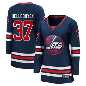 Women's Winnipeg Jets Connor Hellebuyck Fanatics Branded Premier 2021/22 Alternate Breakaway Player Jersey - Navy