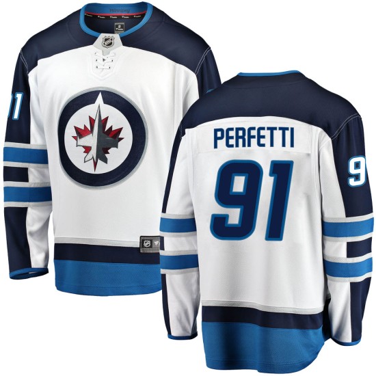 Men's Winnipeg Jets Cole Perfetti Fanatics Branded Breakaway Away Jersey - White